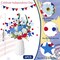6Pcs Patriotic Artificial Flowers, 19.7" Red White Blue Silk Flowers for July 4th Decorations, Independence Day Party Indoor Living Room Kitchen Table Centerpieces (Vase Not Included)